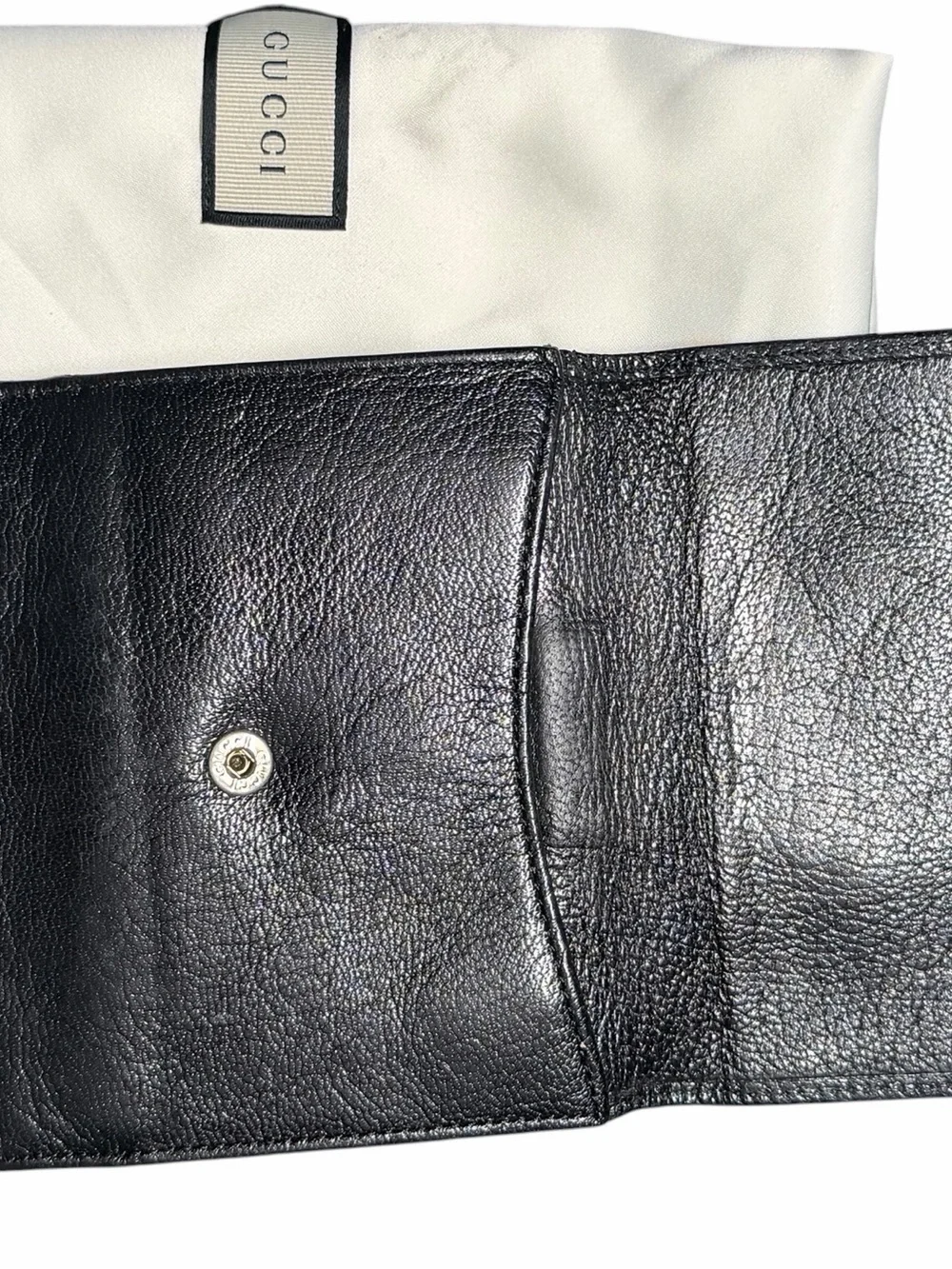 Gucci Black Leather Wallet with Orange Interlocking GG